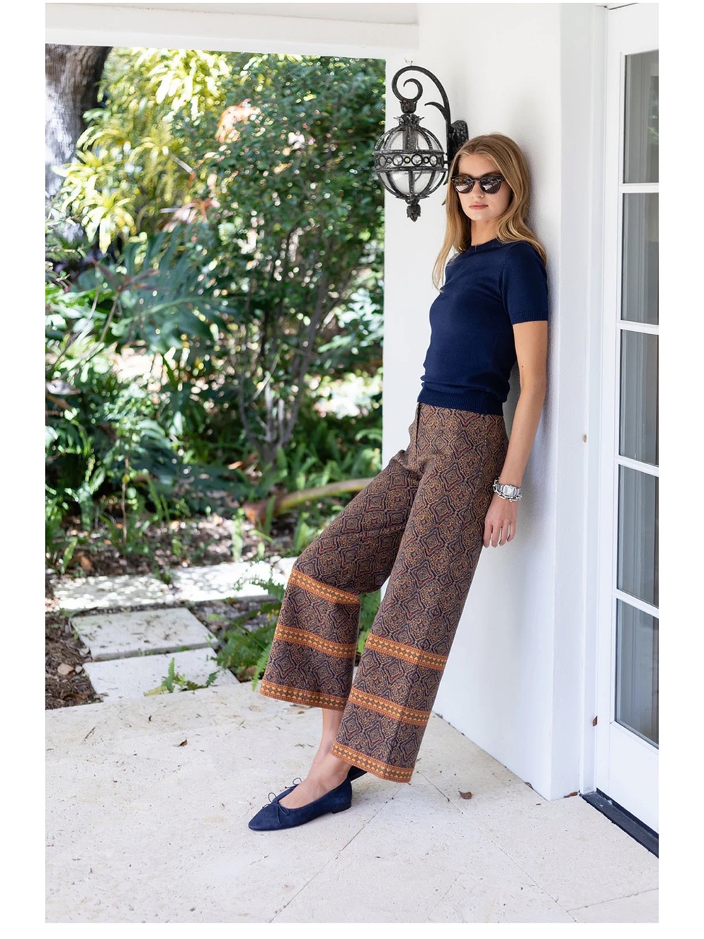 Tessa Pant Twill - Peacoat Cordoba Quatrefoil